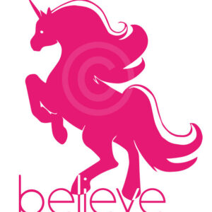 Aufkleber "Einhorn/Believe" (einzeln/Anzahl frei wählbar)