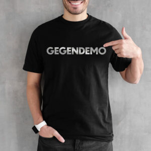 "Gegendemo" T-Shirt - lichtreflektierende Farbe/schwarz