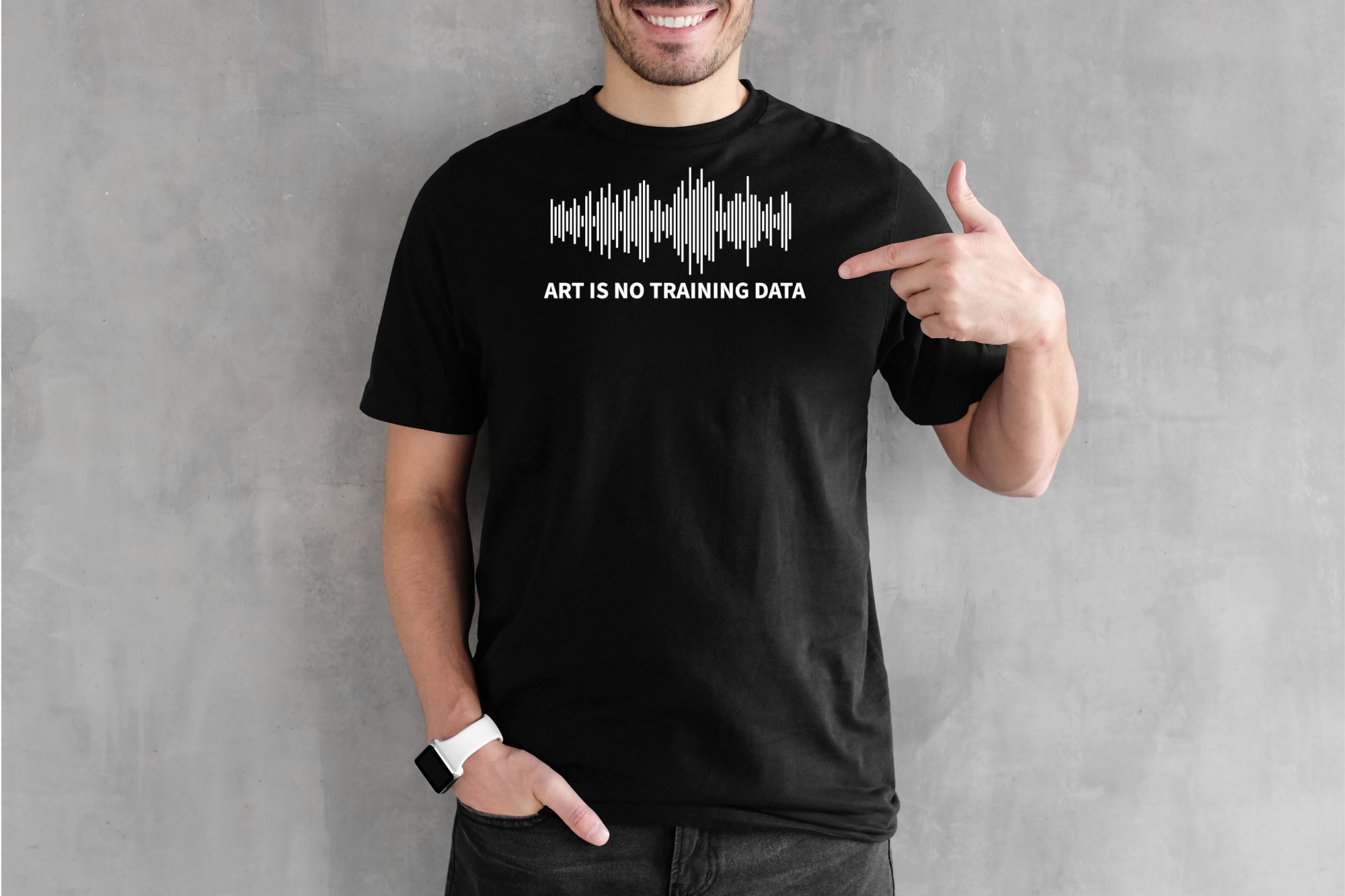 “Soundwave” T-Shirt – lichtreflektierende Farbe/schwarz
